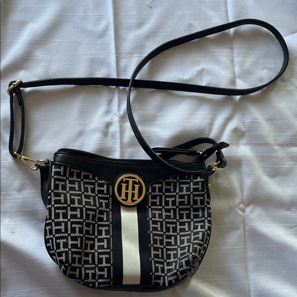 Tommy Hilfiger Handbags - Tommy Hilfiger Monogram Black and White Crossbody Bag